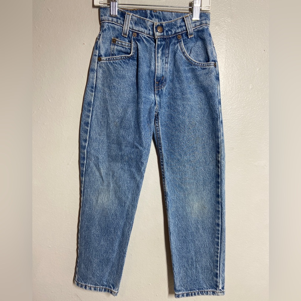 Levis’s Childs sz 7 Orange Tab Jeans Little Levis - Picture 6 of 7